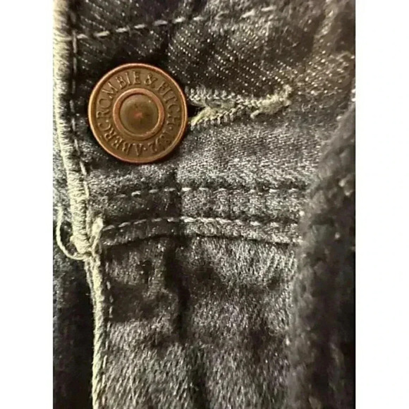 Abercrombie & Fitch High rise Cotton Drawstring Jogger Denim Women XS Pant Blue - Picture 8 of 8